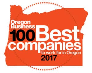 Logo for 'Oregon Business 100 Best Companies 2017' Award