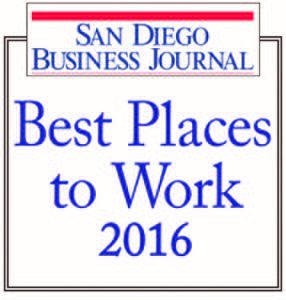 Logo for 'San Diego Business Journal Best Places of 2016' Award