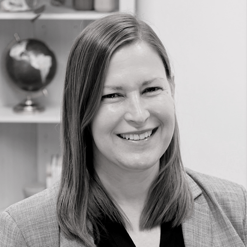 Jennifer Wesselman's headshot in black and white.